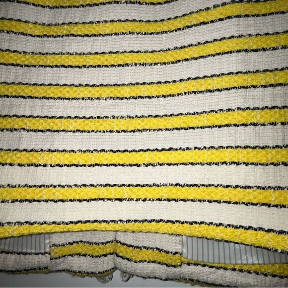 Veronica Beard Stripe Print Frayed Trim 3/4 Length Sleeve Blazer Jacket - Picture 9 of 11